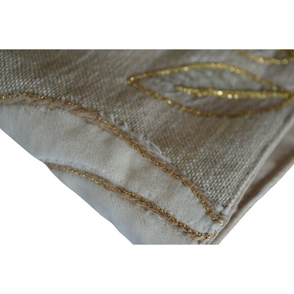 Tahari Home Beige Tan Metallic Pumpkin Fall Table Runner Country Farmhouse - Picture 5 of 5